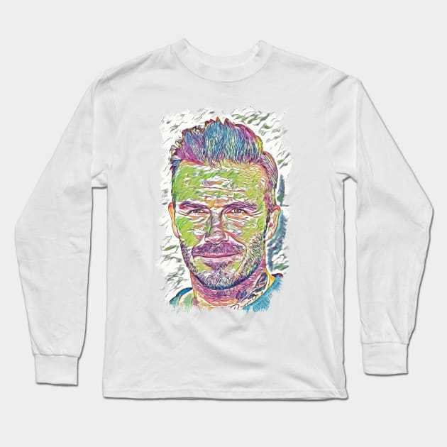 David B.  / The living legend - Abstract Portrait Long Sleeve T-Shirt by Naumovski